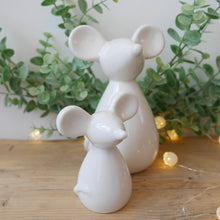 Load image into Gallery viewer, White Ceramic Mice - 2 sizes 14.5 or 10cm
