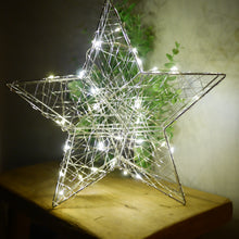 Load image into Gallery viewer, LED Free Standing Silver Star - 2 sizes 30cm or 20cm | LED Decoration loop
