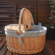 Load image into Gallery viewer, Classic Oval Picnic Basket With Tartan Lining | Picnic Basket
