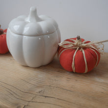 Load image into Gallery viewer, White Pumpkin Storage Jar | Sweet Jar| Autumn Decor | Halloween Decor
