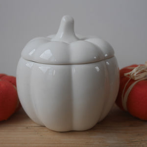 White Pumpkin Storage Jar | Sweet Jar| Autumn Decor | Halloween Decor