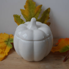 Load image into Gallery viewer, White Pumpkin Storage Jar | Sweet Jar| Autumn Decor | Halloween Decor
