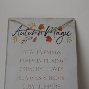 Autumn Metal Sign 30cm| Autumn Decor | Autumn Sign | Autumn Magic Sign