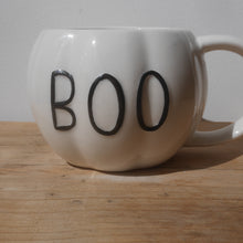 Load image into Gallery viewer, Pumpkin Mug | Boo Mug| Pumpkin Shape Mug | White Mug

