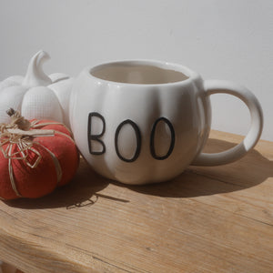 Pumpkin Mug | Boo Mug| Pumpkin Shape Mug | White Mug
