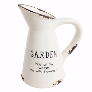 Ceramic Decorative Jug 13cm "May All Your Weeds Be Wild Flowers"