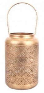 Gold Luxe Lantern With Cut Out Detail 19cm