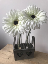 Load image into Gallery viewer, Double Vases In Wooden Heart Tray
