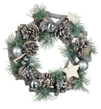 Load image into Gallery viewer, Silver Foliage Wreath 27cm
