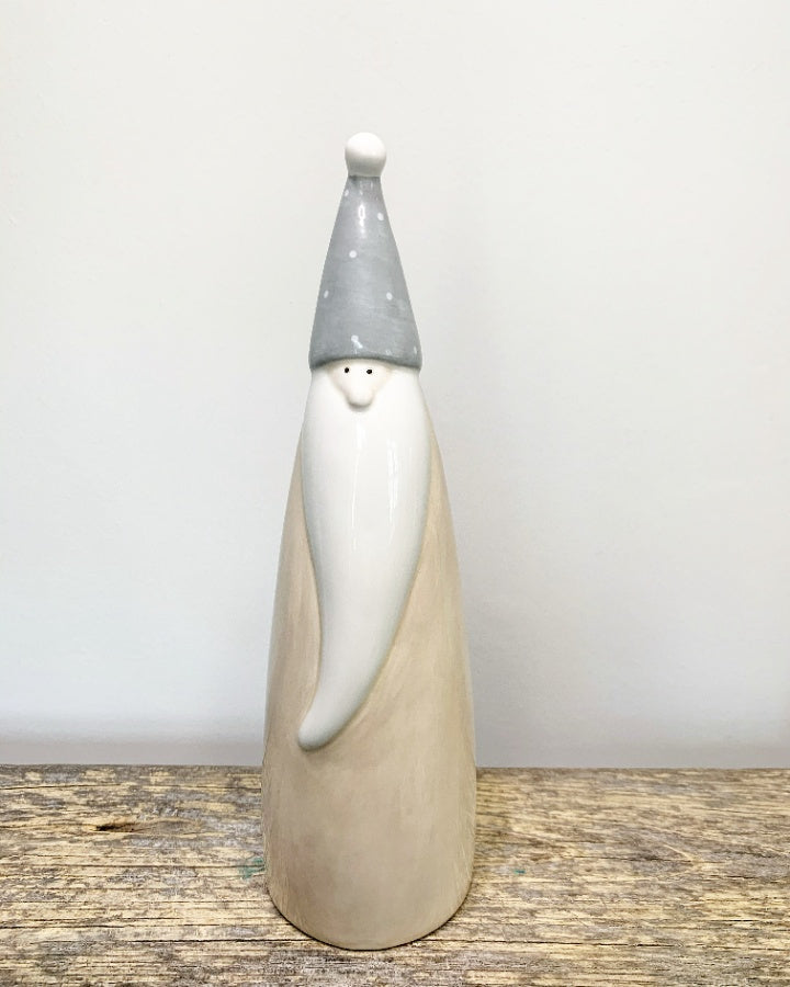 Tall Beige Ceramic Gonks - 2 sizes 28cm or 19cm Christmas Ornament
