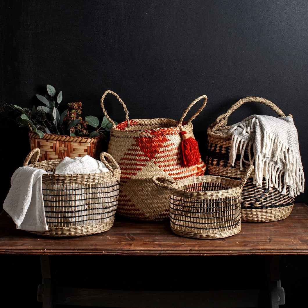 Seagrass Baskets, Seagrass Open Weave Baskets, Set Of 2 Storage Baskets, Toy Baskets, Planter Baskets