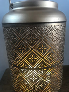 Gold Luxe Lantern With Cut Out Detail 19cm