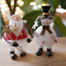 Load image into Gallery viewer, Metal Standing Snowman or Santa 19cm, Christmas Ornaments
