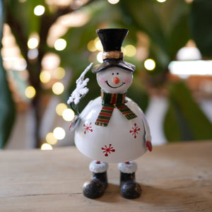 Metal Standing Snowman or Santa 19cm, Christmas Ornaments
