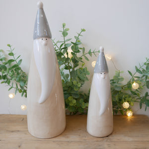 Tall Beige Ceramic Gonks - 2 sizes 28cm or 19cm Christmas Ornament