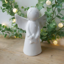 Load image into Gallery viewer, Pair of Stylishly Simple White White Ceramic Angels - 2 Sizes , Christmas Ornaments
