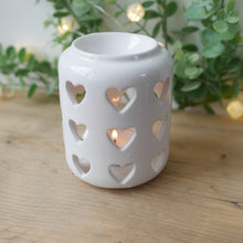 Load image into Gallery viewer, White Heart Cut Wax Melt / Oil Burner

