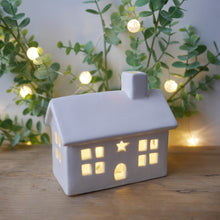 Load image into Gallery viewer, White LED Ceramic House 12 x 12 cm
