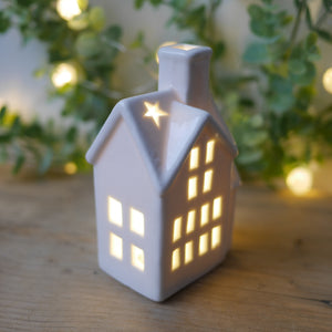 LED Ceramic House 12 cm or Church 12cm - Simple LED Decorations