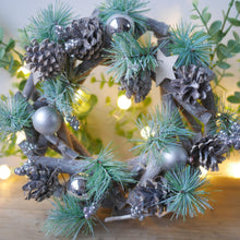 Load image into Gallery viewer, Silver Foliage Wreath 27cm
