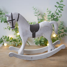 Load image into Gallery viewer, Large Rustic White Rocking Horse, 27cm
