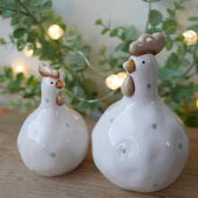 Load image into Gallery viewer, Ceramic Polka Dot Chicken 2 sizes 13.5cm or 10.5cm
