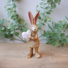 Load image into Gallery viewer, Standing Rabbit With White Heart 14cm
