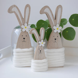 Daisy Bunny Decorations 2 Sizes | Easter Bunny | Easter Gift | White Easter Decoration