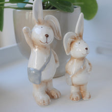Load image into Gallery viewer, Ceramic Bunny with Satchel - 2 Sizes 16cm &amp;12.5cm | Easter Decor | Rabbit Ornament | Easter Gift | Spring Decor
