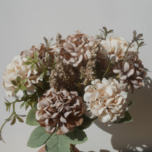 Load image into Gallery viewer, Small Artificial Bunch of Pom Pom Flowers 2 colours | Small Flower Bunch | Small Flower Arrangement 30cm | Silk Flower Bunch
