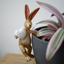 Load image into Gallery viewer, Pot Hanging Rabbit With White Heart 14cm, Pot Decoration, Plant Lover Gift
