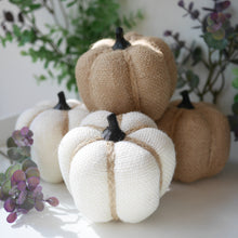 Load image into Gallery viewer, Natural Hessian Pumpkins - Choice of 2 Colours | Pumpkin | Autumn Decor | Pumpkin Decoration
