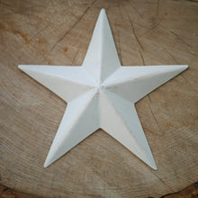 Load image into Gallery viewer, Distressed White Metal Barn Star 21cm

