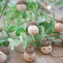 Load image into Gallery viewer, Christmas Mini Acorn Heads | Hanging Decorations| Christmas Acorn Hanging Decorations pack of 18 | Christmas Decoration | Happy Face
