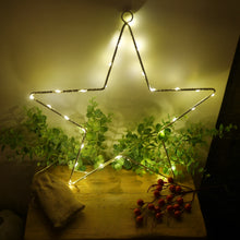 Load image into Gallery viewer, White Wire 40cm LED Star Decoration
