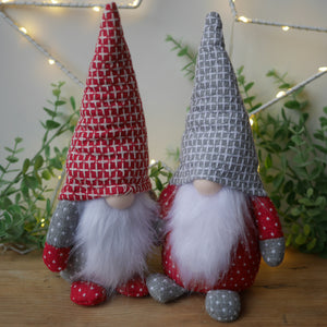 Nordic Fabric Gonks 20cm - Red or Grey, Christmas Gonk,