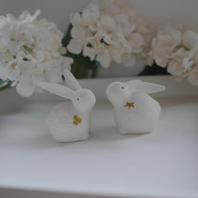 Load image into Gallery viewer, Pair of Porcelain White &amp; Gold Bunnies | Easter Bunny | Easter Rabbit
