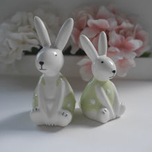 Load image into Gallery viewer, Pair of Sitting Ceramic Bunnies 2 sizes | Easter Decor | Easter Decor | Bunny Gift | Easter Gift
