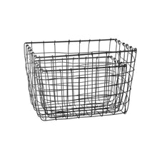 Load image into Gallery viewer, Industrial Wire Baskets Dark Grey - Set of 2
